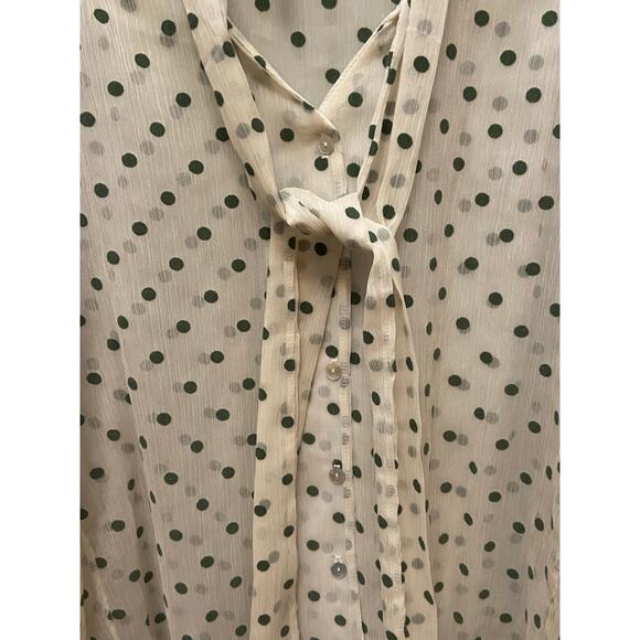 Renee C women’s sheer blouse with button up front and tie size small - Picture 9 of 9